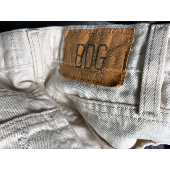BDG by Urban Outfitters Wide Leg Baggy Jean Womens 28 Ivory High-Rise Distressed - Picture 8 of 11
